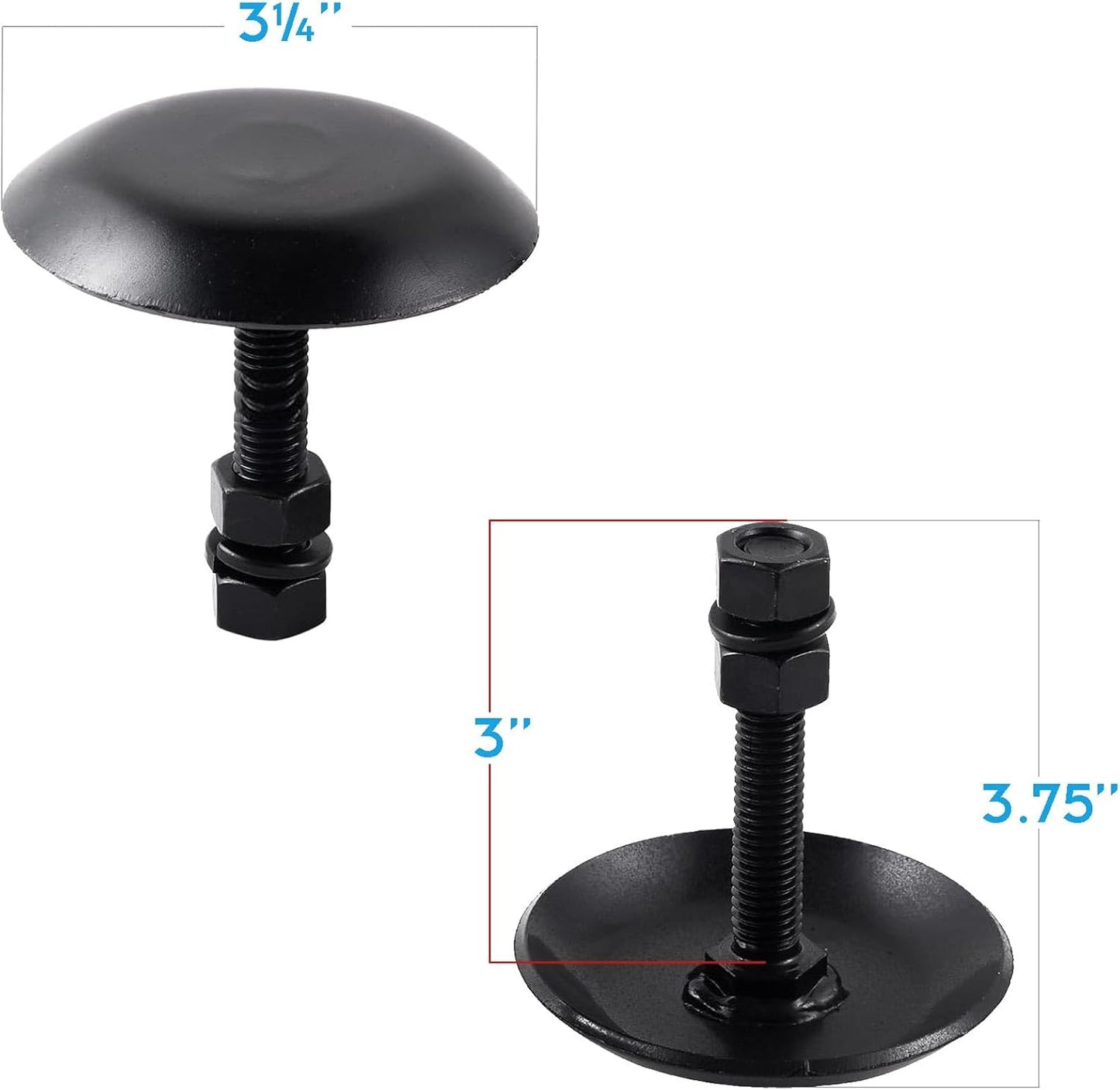 Snow Plow Shoes Skids Foot for ATV/UTV New Polaris Tractor, 3 Inch, Heavy Duty S-Steel, Skid Shoes Pair, Black, 2873423