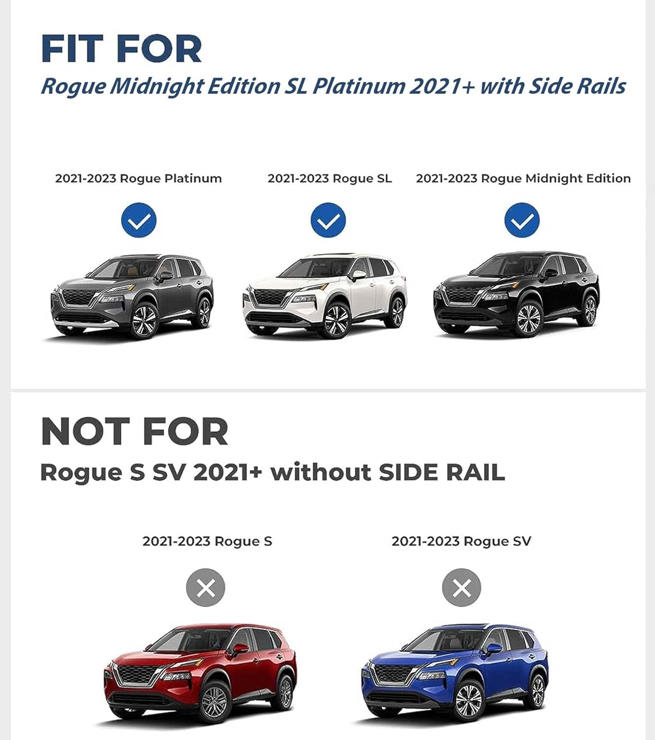 Anti-Theft Cross Bars Roof Racks for Nissan Rogue 2021-2025, 260 LBS Cross Rails for Ski Bike Rooftop Accessoreis