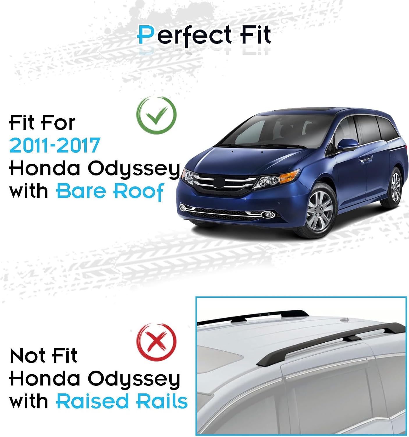 Deepace Roof Rack for Honda Odyssey 2011-2017 Without Side Rails, 265 LBS Heavy Duty Cross Bars- Anti-Theft Lock- Low Wind Noise- Kayak, Bike, Cargo Ready