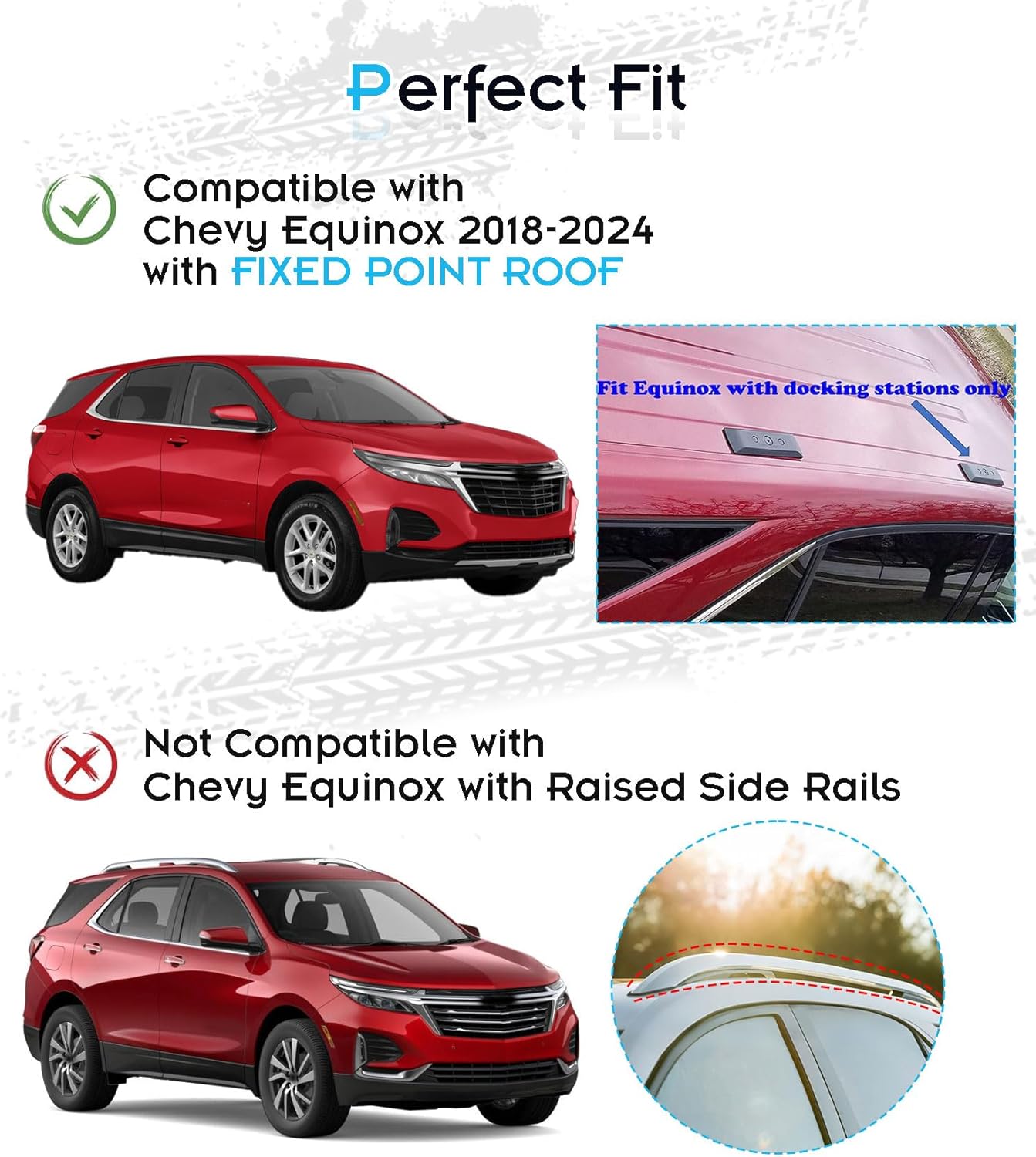 Roof Rack for Chevy Equinox 2018 2019 Without Side Rails, 265 LBS Heavy Duty Cross Bars- Anti-Theft Lock- Low Wind Noise- Kayak, Bike, Cargo Ready