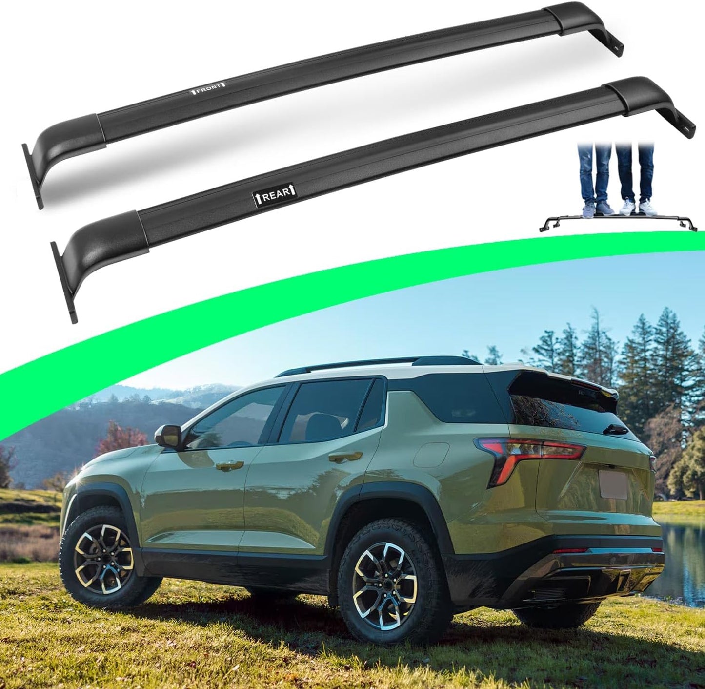 220 LBS Roof Racks for 2025 2026 Chevrolet Equinox & GMC Terrain, Not Fit Equinox EV, Deepace All Aluminum Cross Bars