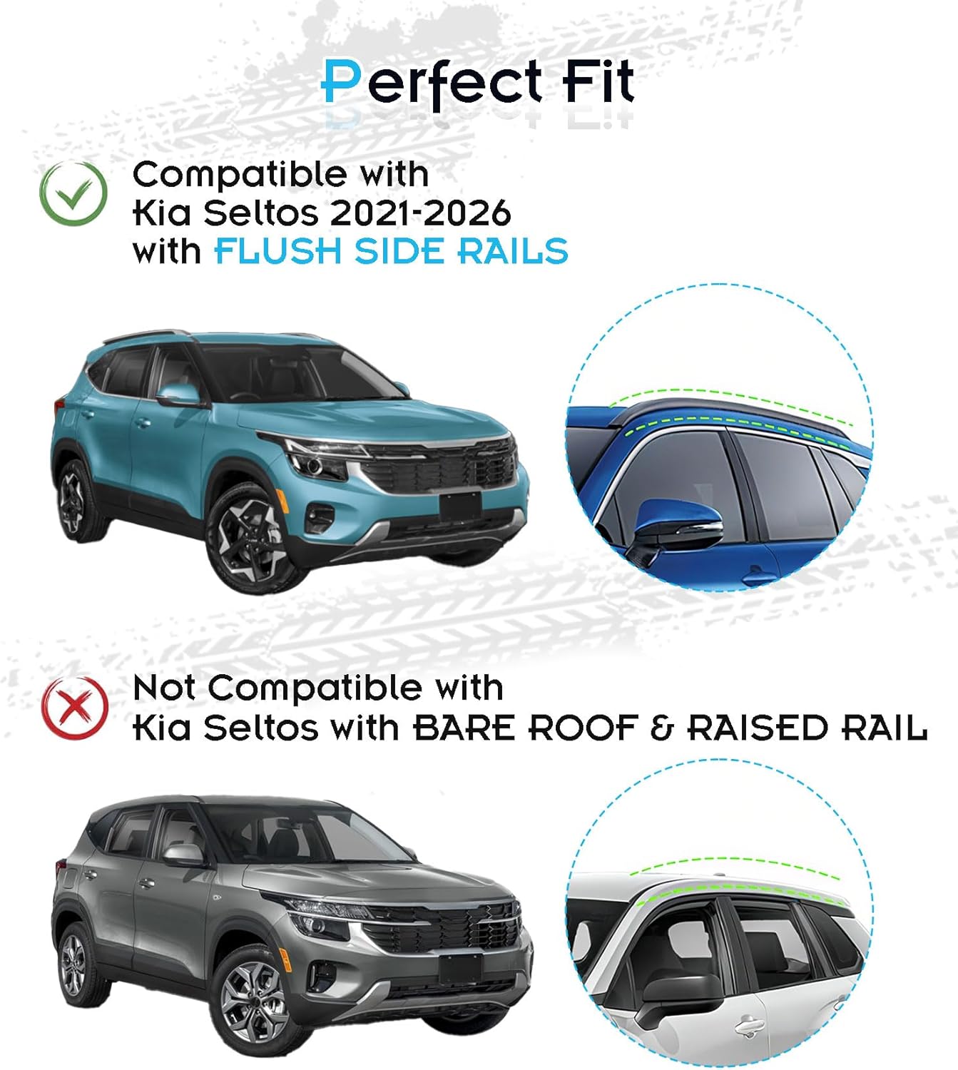 Roof Rack for Kia Seltos 2021-2026 with Flush Side Rails, 265 LBS Heavy Duty Cross Bars- Anti-Theft Lock- Low Wind Noise- Kayak, Bike, Cargo Ready