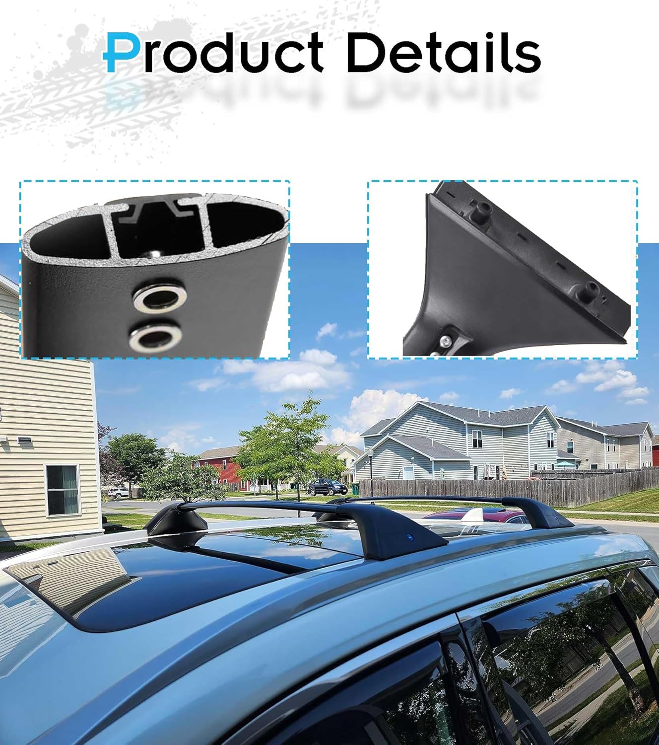 Anti-Theft Cross Bars Roof Racks for Nissan Rogue 2021-2025, 260 LBS Cross Rails for Ski Bike Rooftop Accessoreis