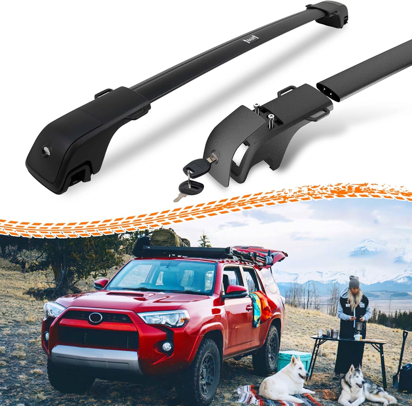 Deepace 330LBS Lockable Roof Rack Cross Bars for Toyota 4Runner 2010-2024, 2-Hole 2-Screw Mounting & Custom Fit Design