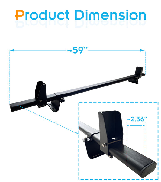 400 LBS Ladder Roof Racks for 2015-2024 Ford Transit Cargo 150 250 350 HD, Gloss Black Heavy Duty Stainless Steel Cargo Roof Racks, Pack of 3