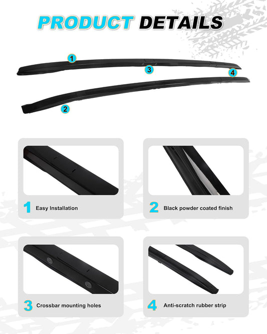 220 LBS Roof Rails & Roof Racks for 2023 2024 2025 Honda CRV CR-V EX EX-L LX, Heavy Duty All Aluminum Set of 4 with 2 Side Rails and 2 Cross Bars, All Black Cargo Accessories