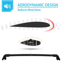 Lockable Roof Rails & Cross Bars for LR Discovery Sport, 2 Side Rails & 2 Roof Racks, Deepace All Black Rooftop Accessories (2014-2025)