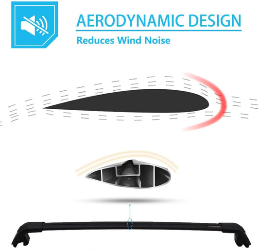 Lockable Roof Rails & Cross Bars for Honda HR-V 2016-2022, 2 Side Rails & 2 Roof Racks, Deepace All Black Rooftop Accessories