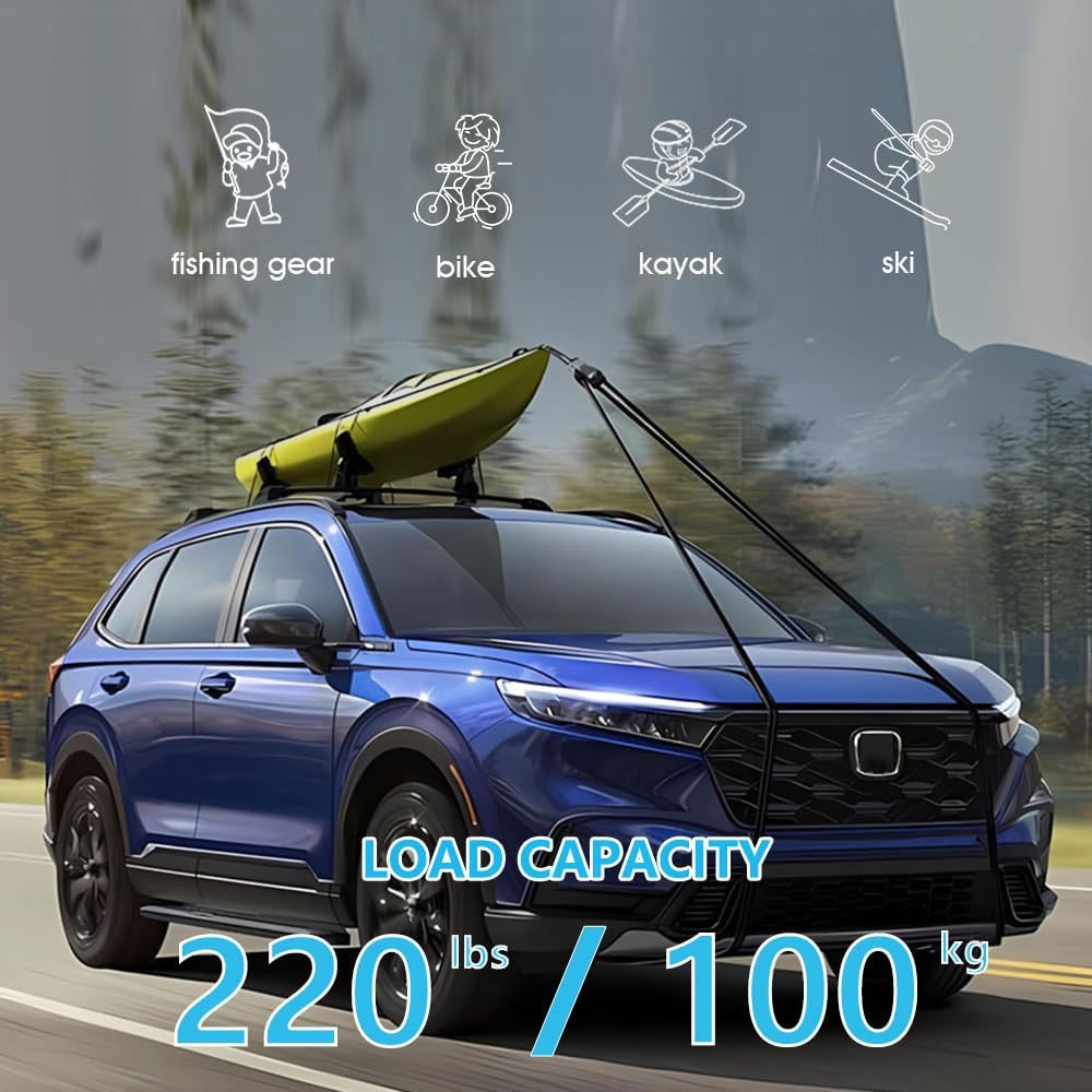 220 LBS Roof Rails & Roof Racks for Honda CRV CR-V 2017-2022, Heavy Duty All Aluminum Set of 4 with 2 Side Rails and 2 Cross Bars, All Black Cargo Accessories