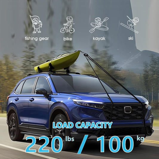 220 LBS Roof Rails & Roof Racks for Honda CRV CR-V 2017-2022, Heavy Duty All Aluminum Set of 4 with 2 Side Rails and 2 Cross Bars, All Black Cargo Accessories