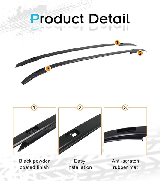 Lockable Roof Rails & Cross Bars for LR Discovery Sport, 2 Side Rails & 2 Roof Racks, Deepace All Black Rooftop Accessories (2014-2025)