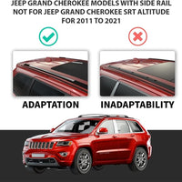 220LBS Roof Racks for Jeep Grand Cherokee WK2 2011-2021 - Only Fit Factory Grooved Metal Side Rails, Deepace Metal Clamp Cross Bars
