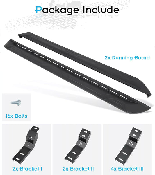 600LBS Running Boards Side Steps for 2024-2026 Toyota Tacoma - Pinch Weld Cover & No Ground Clearance Loss