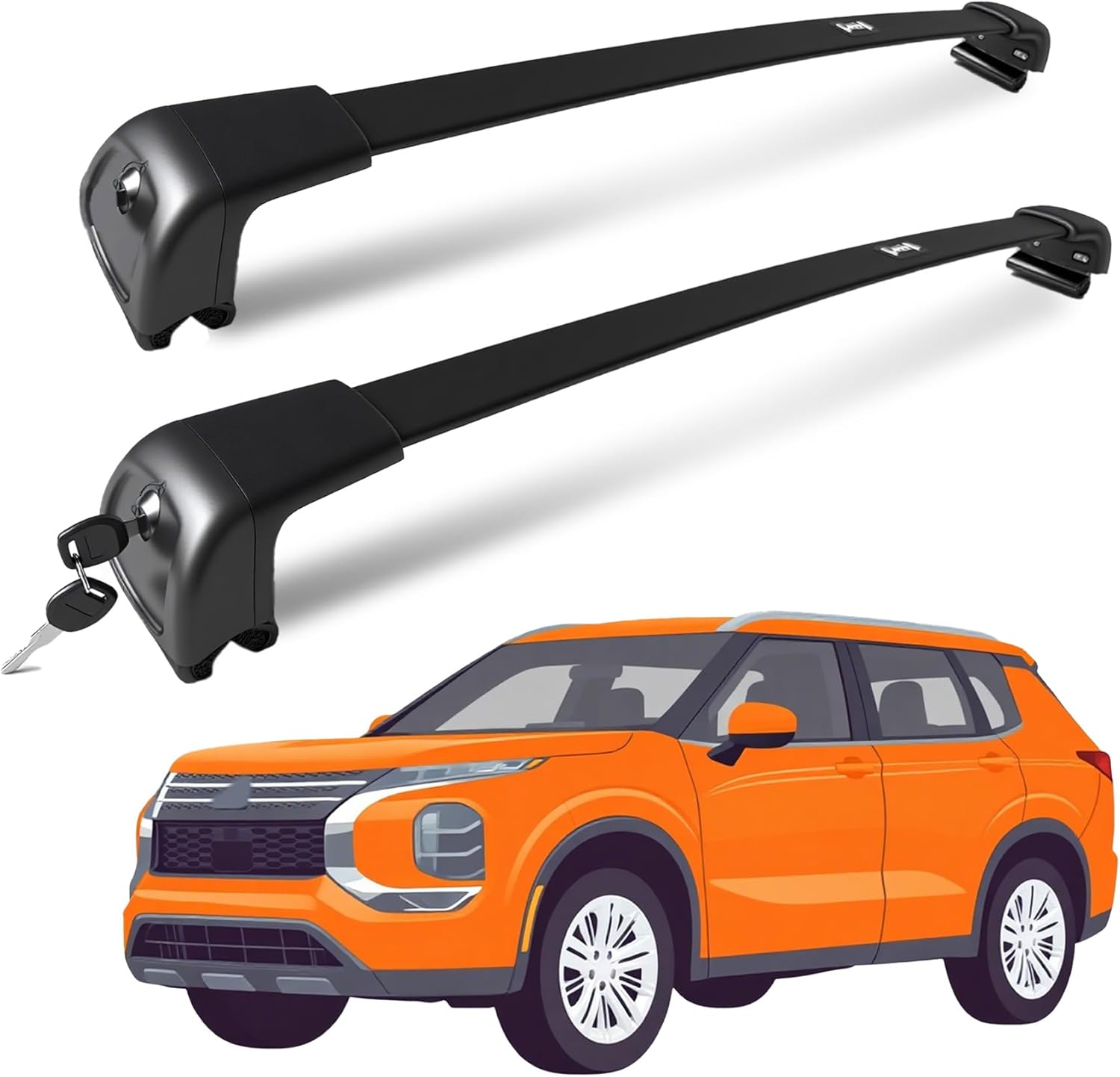 Roof Rack for Mitsubishi Outlander 2022-2025 & Outlander PHEV 2023-2025 with Flush Rails, 265 LBS Capacity Cross Bars - Anti-Theft Lock - Aerodynamic Noise Reduction - Kayak, Bike, Ski Ready