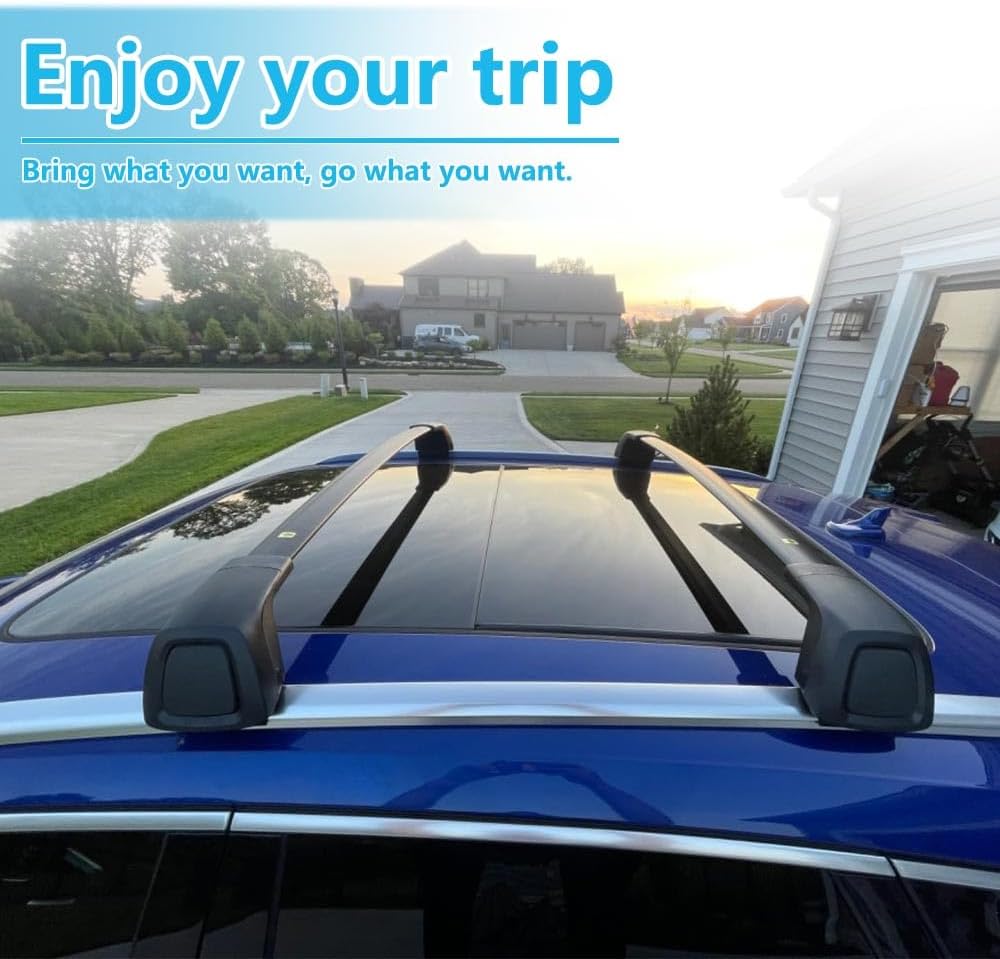 Silent Lockable Roof Racks for Audi Q5 2018-2024, Work with Flush Side Rails, Anti-Theft Cross Bars for Cargo Ski Kayak Bike Accessories