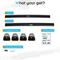 Roof Rack for Hyundai Kona & Kona EV 2018-2023 with Flush Rails, 265 LBS Capacity Cross Bars - Anti-Theft Lock - Aerodynamic Noise Reduction - Kayak, Bike, Ski Ready