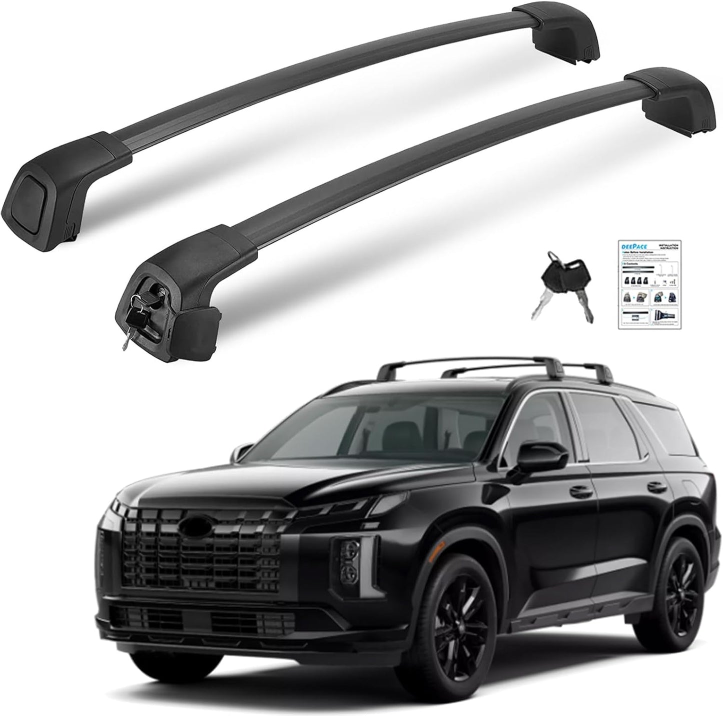 Silent Lockable Roof Racks for Hyundai Palisade 2019-2025, Deepace Cross Bars for Rooftop Cargo Carrier Bag Kayak Bike Snowboad