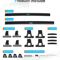 300 LBS Lockable Roof Rack Cross Bars for 2021-2025 Jeep Grand Cherokee L 3-Row and 2022-2025 Jeep Grand Cherokee 2-Row - Hidden Screws & Low Wind Noise Aluminum Cargo Carrier