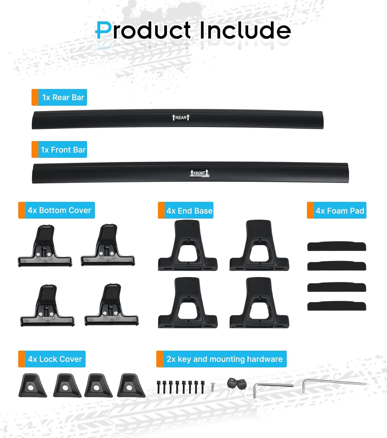 300LBS Lockable Roof Rack Cross Bars for Chevy Bolt EUV 2022 2023 2024 - Hidden Screws & Low Wind Noise Aluminum Cargo Carrier