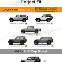 330LBS Lockable 3-PC Roof Racks Compatible with 2007-2025 Jeep Wrangler JK JL Gladiator JT 2&4 Door, Aluminum Black Cross Bars