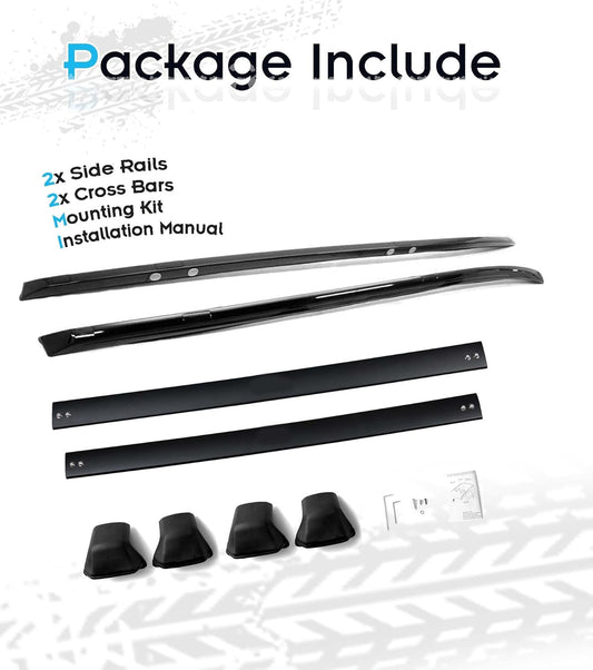 Roof Rails & Roof Racks for 2012-2016 Honda CR-V EX LX, All Black Set of 4 with 2 Side Rails and 2 Cross Bars, Rooftop Cargo Accessories