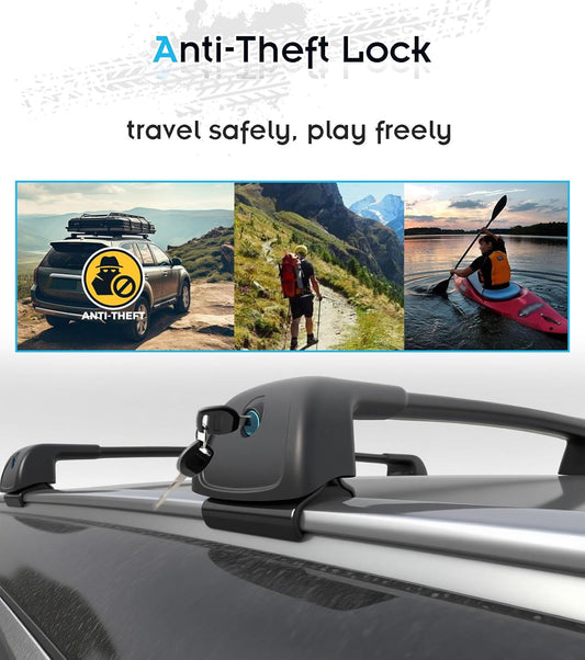 Roof Rack for Kia Sedona 2015-2021 with Flush Rails, 265 LBS Capacity Cross Bars - Anti-Theft Lock - Aerodynamic Noise Reduction - Kayak, Bike, Ski Ready