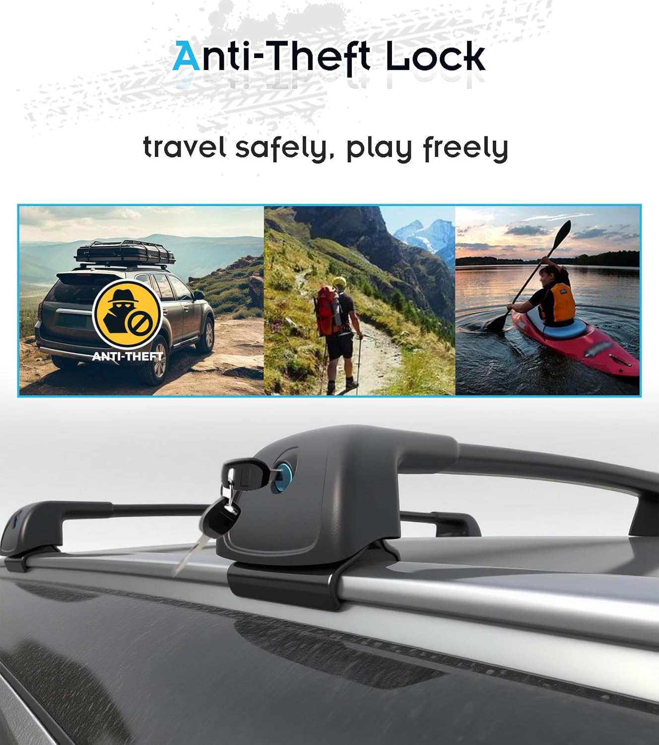 Roof Rack for Kia Sorento Hybrid 2016-2022 with Flush Rails, 265 LBS Capacity Cross Bars - Anti-Theft Lock - Aerodynamic Noise Reduction - Kayak, Bike, Ski Ready