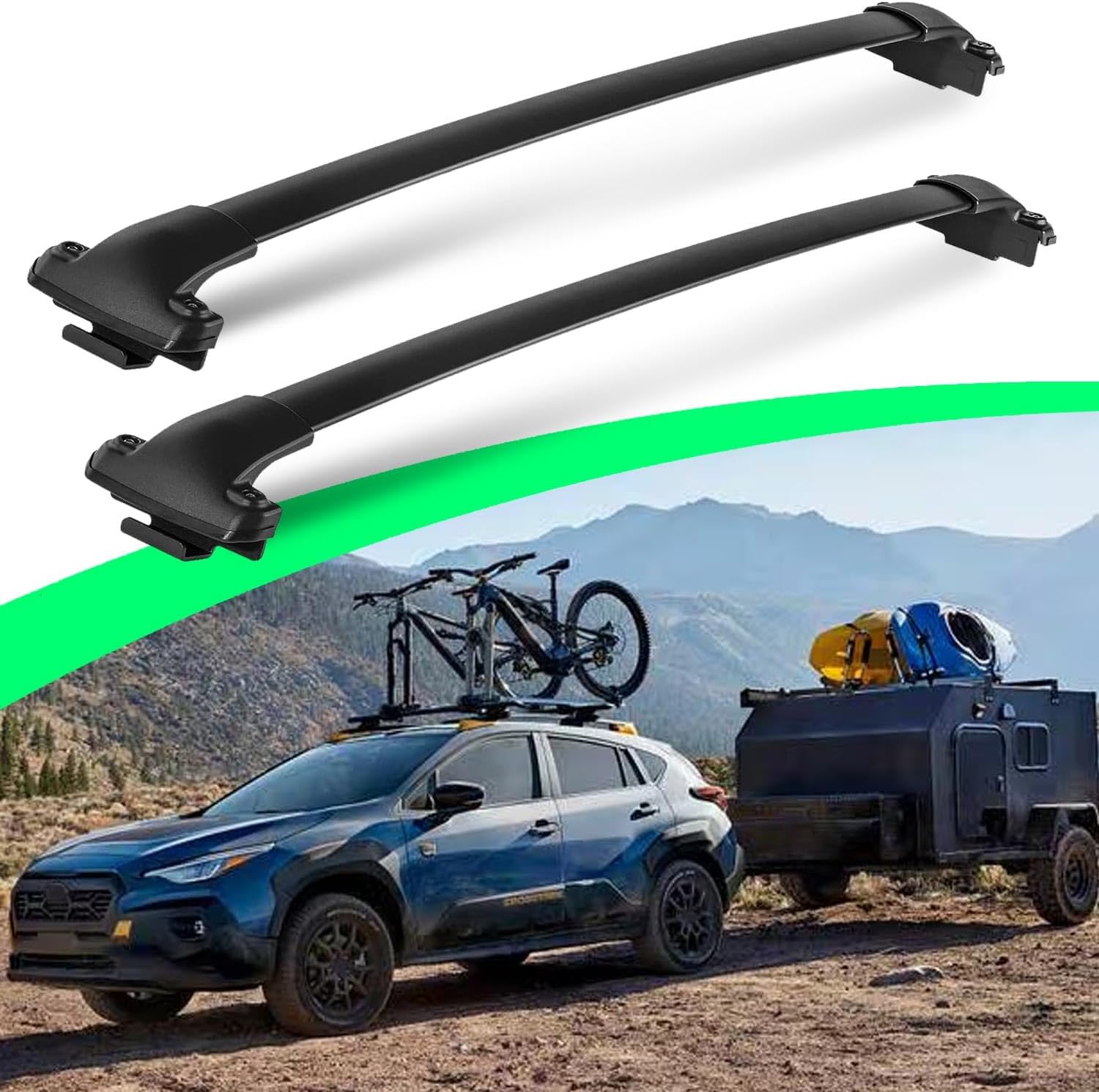 All Aluminum 260 LBS Roof Racks for Subaru Crosstrek 2018-2025 & Impreza 2017-2025, Metal Clamp Cross Bars for Rooftop Cargo Ski Kayak Bike Accessories