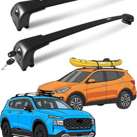 Roof Rack for Hyundai Santa Fe 2013-2018 & 2019-2023 with Flush Rails, 265 LBS Capacity Cross Bars - Anti-Theft Lock - Aerodynamic Noise Reduction - Kayak, Bike, Ski Ready