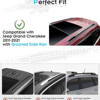 Deepace Roof Rack for Jeep Grand Cherokee 2011-2021 with Grooved Metal Side Rails, 265 LBS Heavy Duty Cross Bars- Anti-Theft Lock- Low Wind Noise- Kayak, Bike, Cargo Ready