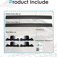 Upgraded 220 LBS Roof Racks for 2010-2017 Chevy Equinox & Terrain, Deepace All Aluminum Black Cross Rails for Kayak Ski Rooftop Accessories