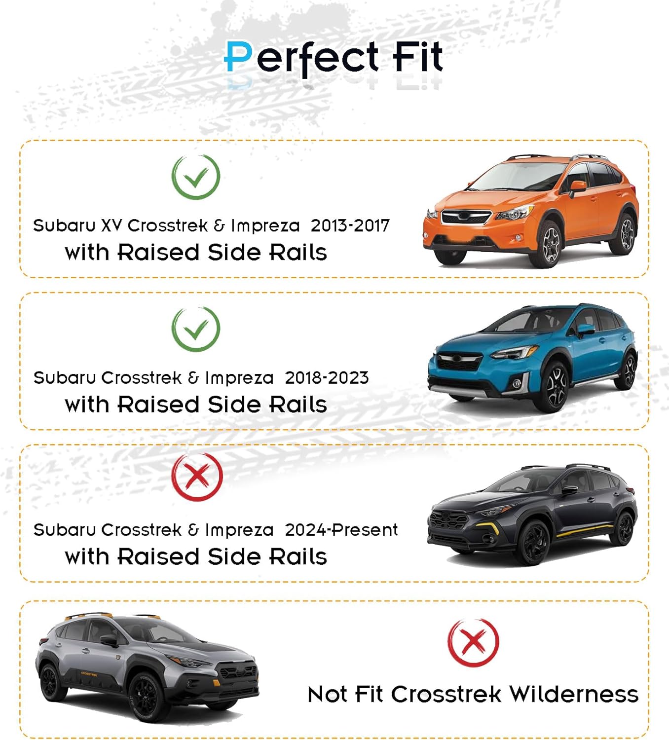330LBS Roof Rack Cross Bars for 2013-2023 Subaru XV Crosstrek & Subaru Impreza, Anti-Theft 2-Hole 2-Screw Mounting & Custom Fit Design - More