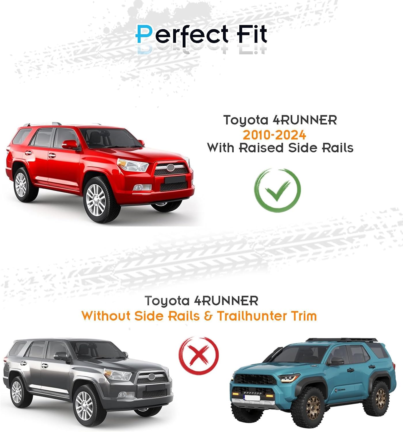 Deepace 330LBS Lockable Roof Rack Cross Bars for Toyota 4Runner 2010-2024, 2-Hole 2-Screw Mounting & Custom Fit Design