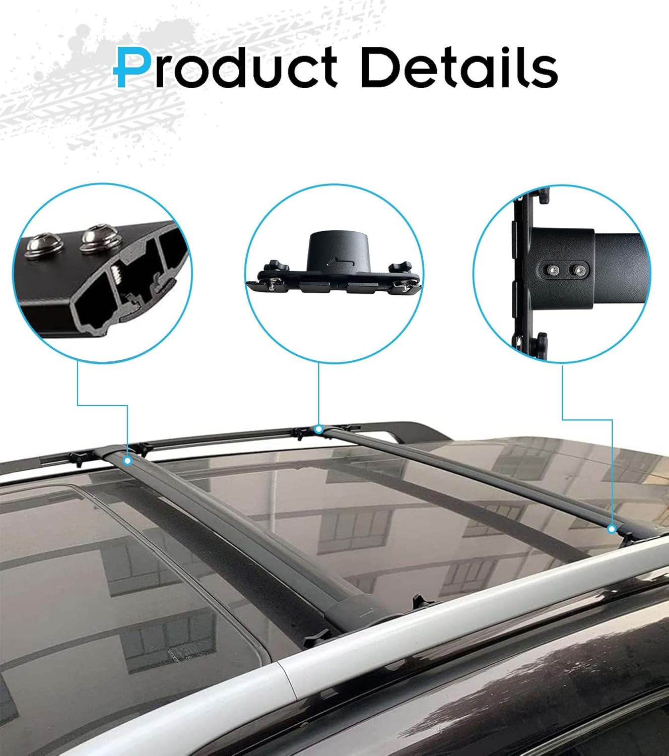 Upgraded 220 LBS Roof Racks for 2010-2017 Chevy Equinox & Terrain, Deepace All Aluminum Black Cross Rails for Kayak Ski Rooftop Accessories