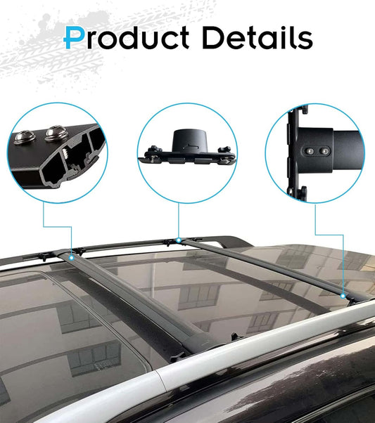 Upgraded 220 LBS Roof Racks for 2010-2017 Chevy Equinox & Terrain, Deepace All Aluminum Black Cross Rails for Kayak Ski Rooftop Accessories