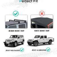 420 LBS Roof Racks Cross Bars for Jeep Wrangler 2007-2025 and Gladiator 2020-2025 (ONLY FIT Hard Roof Top) 2 & 4Door, Can be Adjustable Length Bar