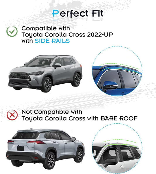 Deepace Roof Rack for Toyota Corolla Cross & Hybrid 2022-2026 with Flush Side Rails, 265 LBS Heavy Duty Cross Bars- Anti-Theft Lock- Low Wind Noise- Kayak, Bike, Cargo Ready