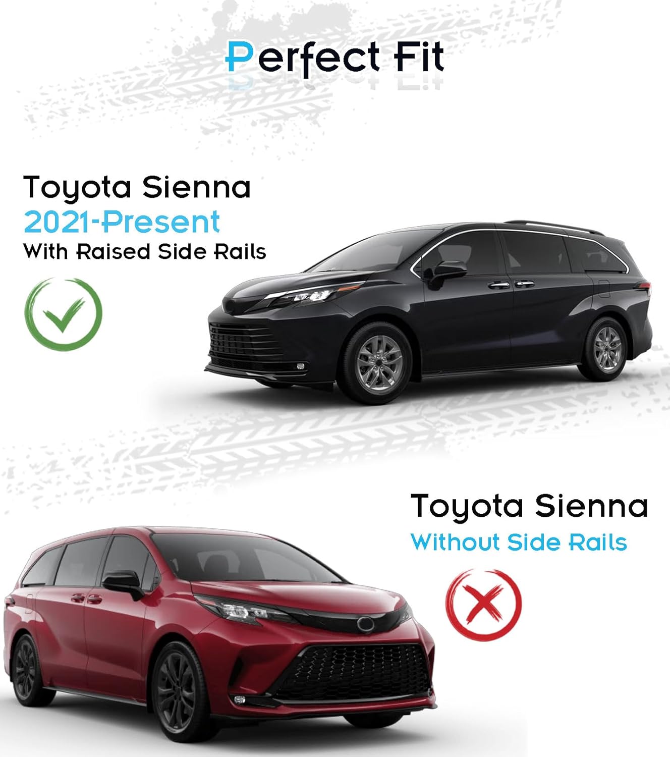 330LBS Lockable Roof Rack Cross Bars for Toyota Sienna 2021-2025, 2-Hole 2-Screw Mounting & Custom Fit Design