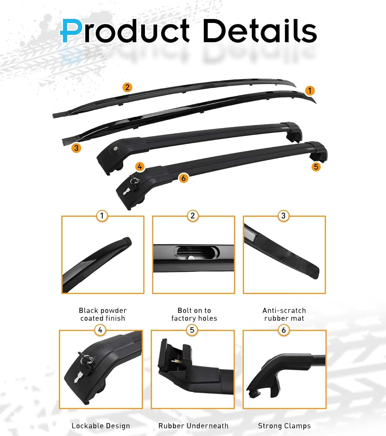 Lockable Roof Rails & Cross Bars for Honda HR-V 2016-2022, 2 Side Rails & 2 Roof Racks, Deepace All Black Rooftop Accessories