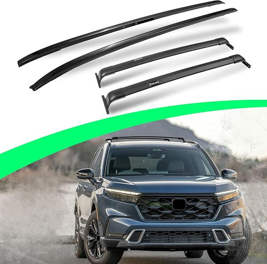 220 LBS Roof Rails & Roof Racks for 2023 2024 2025 Honda CRV CR-V EX EX-L LX, Heavy Duty All Aluminum Set of 4 with 2 Side Rails and 2 Cross Bars, All Black Cargo Accessories