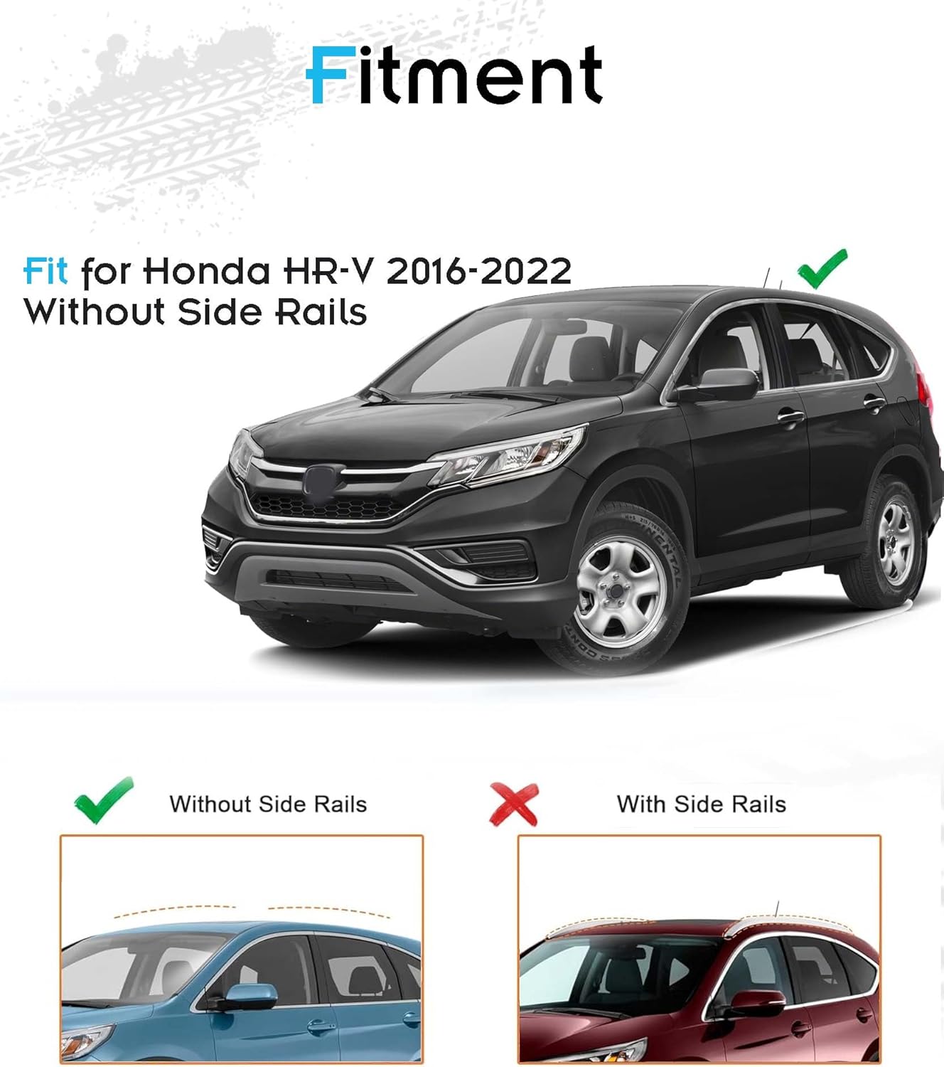 Lockable Roof Rails & Cross Bars for Honda HR-V 2016-2022, 2 Side Rails & 2 Roof Racks, Deepace All Black Rooftop Accessories