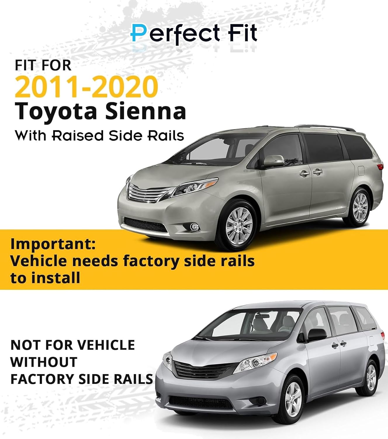 330LBS Lockable Roof Rack Cross Bars for Toyota Sienna 2011-2020, 2-Hole 2-Screw Mounting & Custom Fit Design