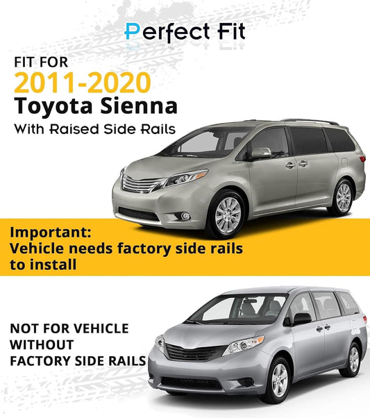 330LBS Lockable Roof Rack Cross Bars for Toyota Sienna 2011-2020, 2-Hole 2-Screw Mounting & Custom Fit Design