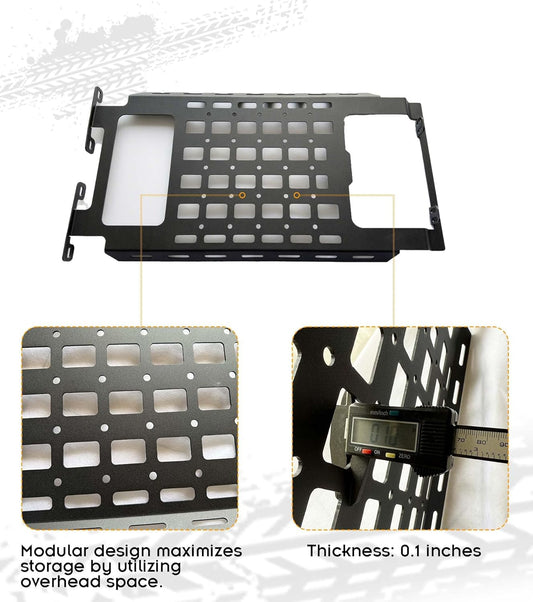 165LBS Roof Molle Panel for Jeep Wrangler JL & Gladiator JT 2/4 Doors 2018-2024 (NOT FIT Electric Soft-top Models), No Drilling Required