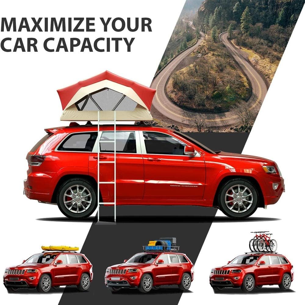 220LBS Roof Racks for Jeep Grand Cherokee WK2 2011-2021 - Only Fit Factory Grooved Metal Side Rails, Deepace Metal Clamp Cross Bars