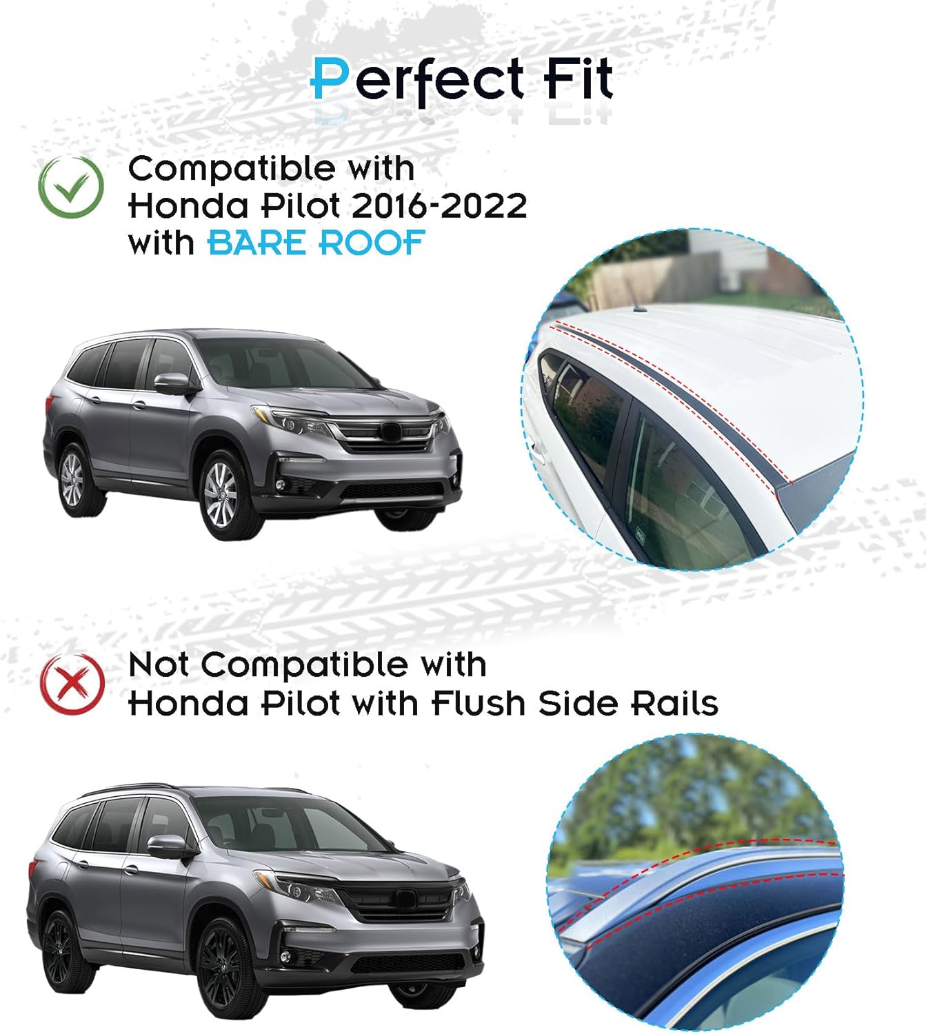 Deepace Roof Rack for Honda Pilot 2016-2022 Without Side Rails, 265 LBS Heavy Duty Cross Bars- Anti-Theft Lock- Low Wind Noise- Kayak, Bike, Cargo Ready