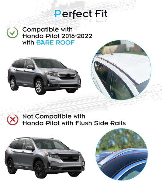 Deepace Roof Rack for Honda Pilot 2016-2022 Without Side Rails, 265 LBS Heavy Duty Cross Bars- Anti-Theft Lock- Low Wind Noise- Kayak, Bike, Cargo Ready