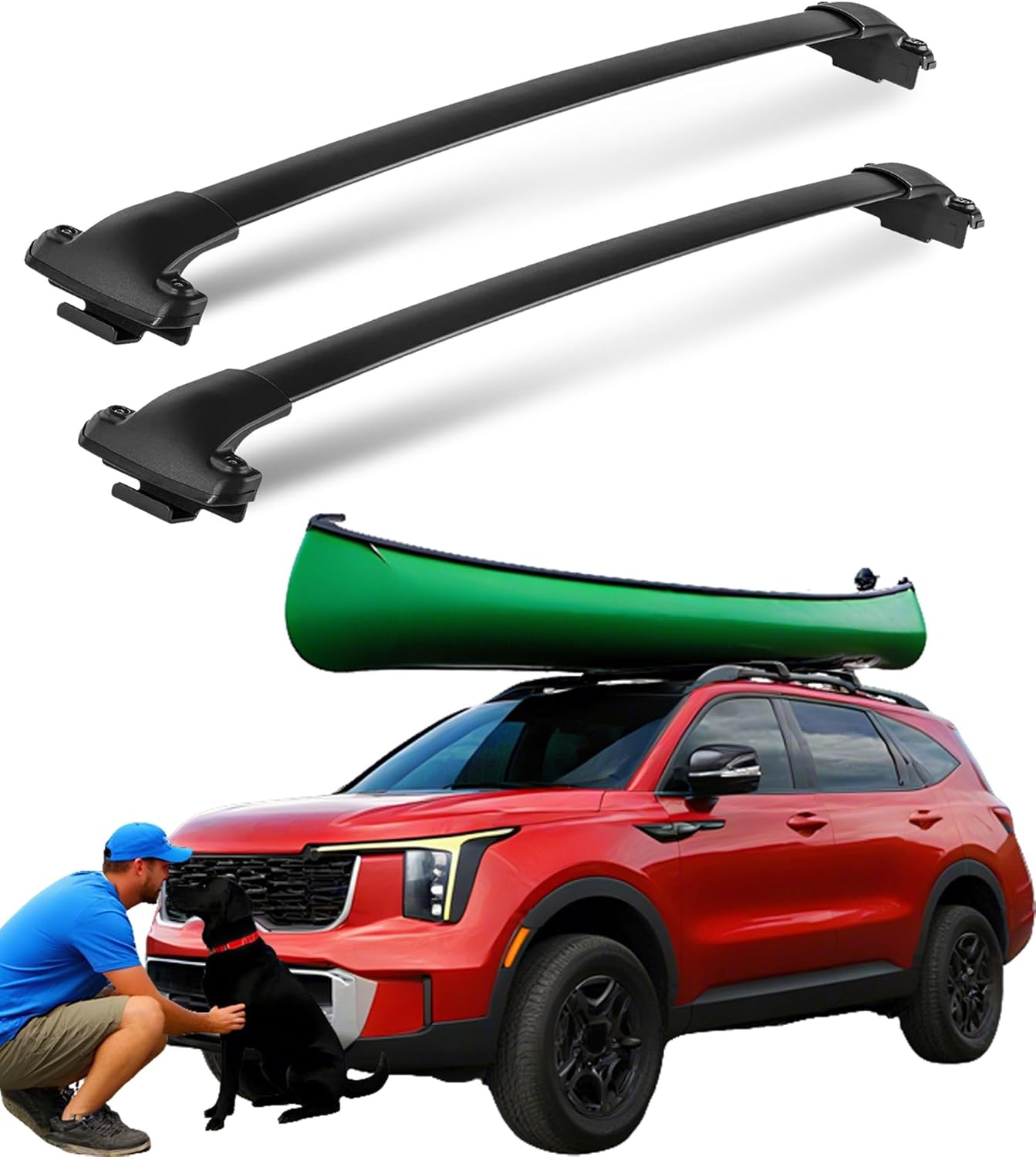 260LBS Roof Racks for 2021-2025 Kia Sorento X-Line X-PRO, Work with Raised Side Rails, All Aluminum Clamp Cross Bars - for Cargo Ski Kayak Bike Accessories