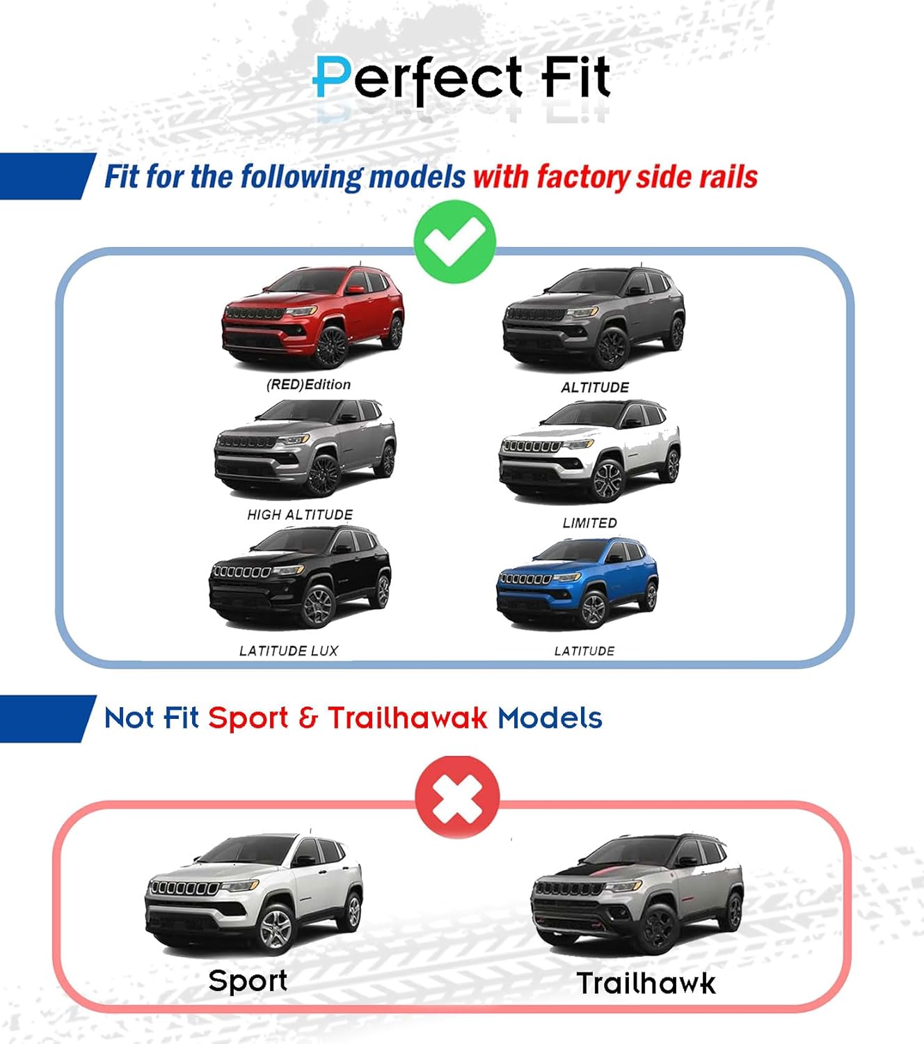 Deepace 300 LBS Lockable Roof Rack Cross Bars for Jeep Compass 2018-2025 (Except Trailhwak) - Hidden Screws & Low Wind Noise Aluminum Cargo Carrier