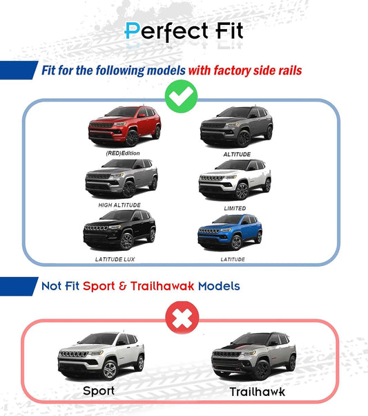 Deepace 300 LBS Lockable Roof Rack Cross Bars for Jeep Compass 2018-2025 (Except Trailhwak) - Hidden Screws & Low Wind Noise Aluminum Cargo Carrier